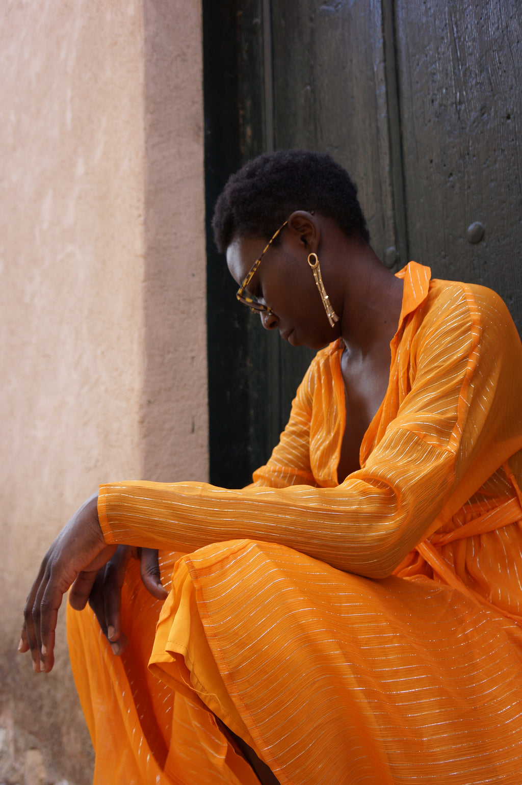 Orange Dress with lurex