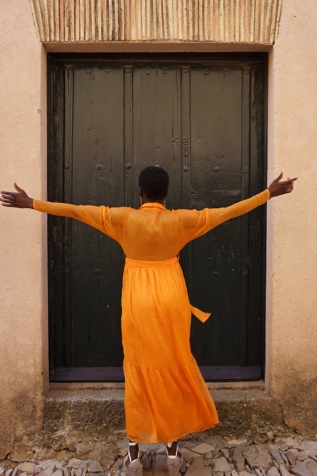 Orange Dress with lurex
