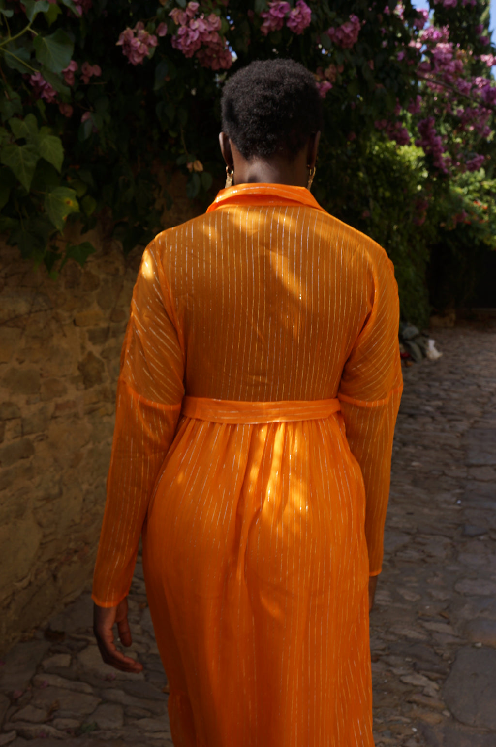 Orange Dress with lurex