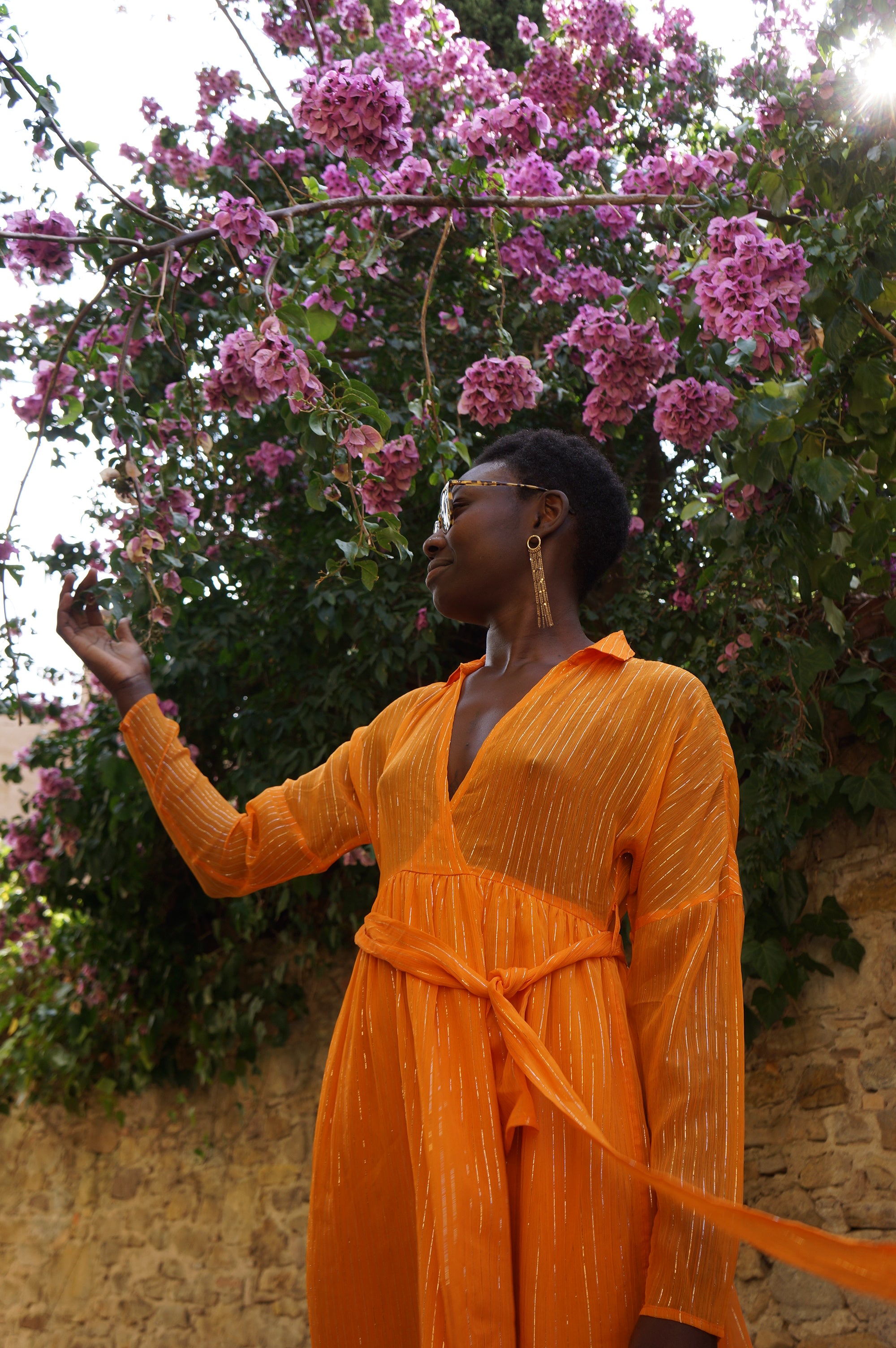 Orange Dress with lurex