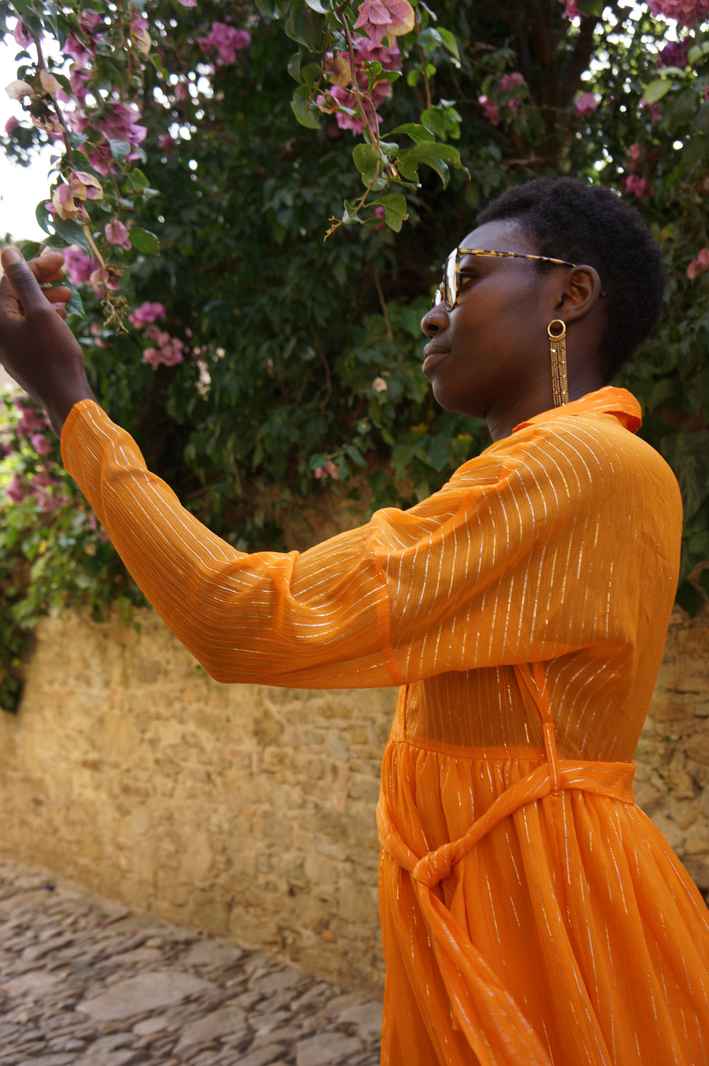 Orange Dress with lurex