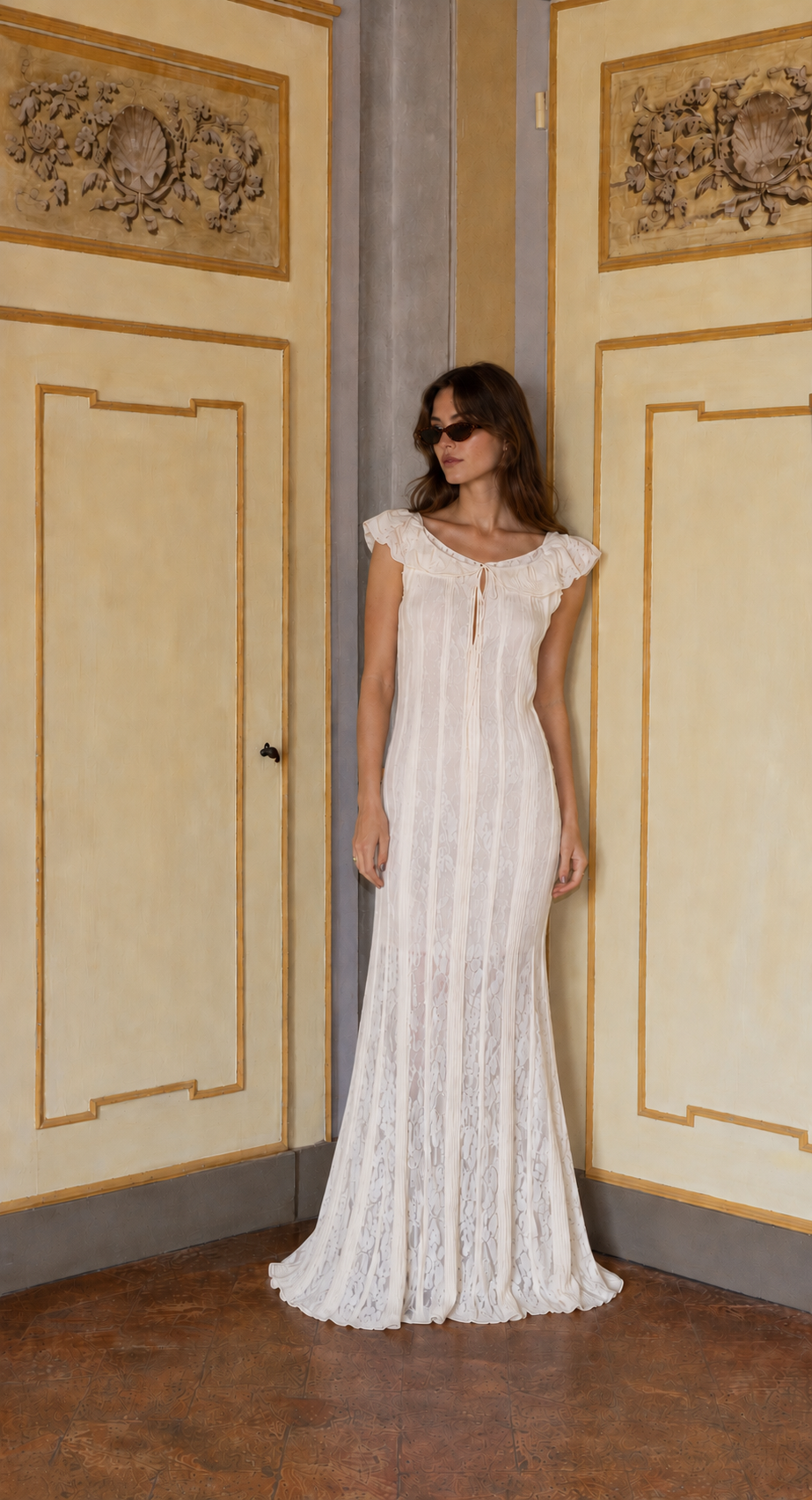 FITTED JERSEY LACE DRESS